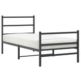Vidaxl bedframe met hoofd- en voeteneinde metaal zwart 90x190 cm