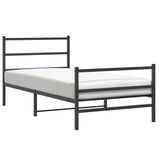 Vidaxl bedframe met hoofd- en voeteneinde metaal zwart 100x200 cm