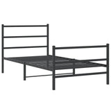 Vidaxl bedframe met hoofd- en voeteneinde metaal zwart 100x200 cm