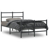 Vidaxl bedframe met hoofd- en voeteneinde metaal zwart 120x190 cm