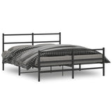 Vidaxl bedframe met hoofd- en voeteneinde metaal zwart 150x200 cm