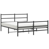 Vidaxl bedframe met hoofd- en voeteneinde metaal zwart 160x200 cm