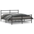 Vidaxl bedframe met hoofd- en voeteneinde metaal zwart 160x200 cm
