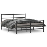 Vidaxl bedframe met hoofd- en voeteneinde metaal zwart 160x200 cm