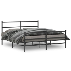 Vidaxl bedframe met hoofd- en voeteneinde metaal zwart 160x200 cm