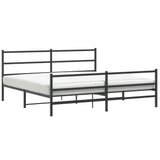 Vidaxl bedframe met hoofd- en voeteneinde metaal zwart 180x200 cm