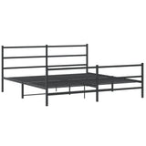 Vidaxl bedframe met hoofd- en voeteneinde metaal zwart 180x200 cm