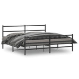 Vidaxl bedframe met hoofd- en voeteneinde metaal zwart 180x200 cm