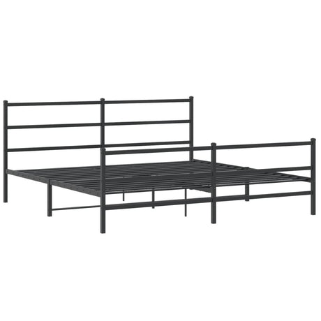 Vidaxl bedframe met hoofd- en voeteneinde metaal zwart 200x200 cm