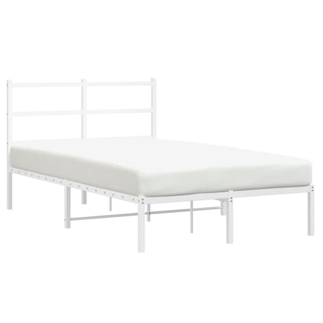 Vidaxl bedframe met hoofdbord metaal wit 120x200 cm