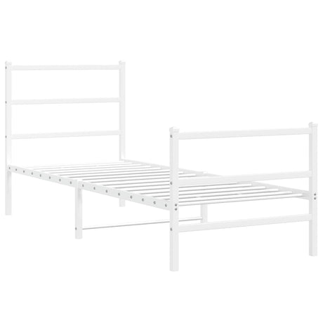 Vidaxl bedframe met hoofd- en voeteneinde metaal wit 80x200 cm