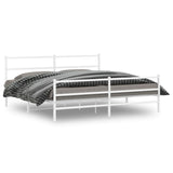 Vidaxl bedframe met hoofd- en voeteneinde metaal wit 183x213 cm