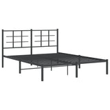 Vidaxl bedframe met hoofdbord metaal zwart 160x200 cm