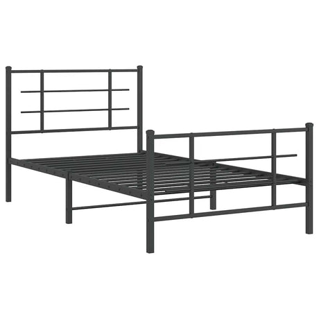 Vidaxl bedframe met hoofd- en voeteneinde metaal zwart 100x200 cm