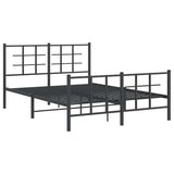 Vidaxl bedframe met hoofd- en voeteneinde metaal zwart 140x190 cm