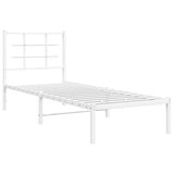 Vidaxl bedframe met hoofdbord metaal wit 80x200 cm