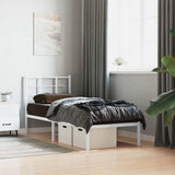 Vidaxl bedframe met hoofdbord metaal wit 80x200 cm