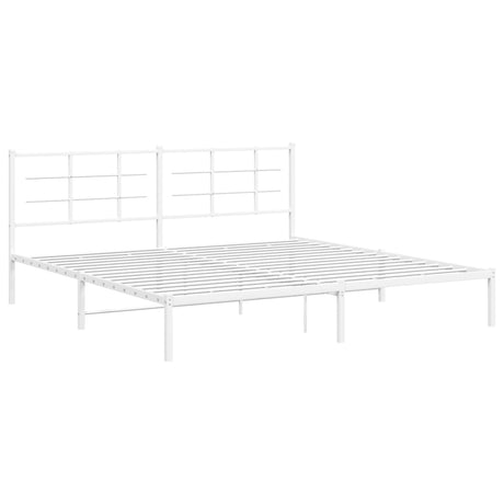 Vidaxl bedframe met hoofdbord metaal wit 193x203 cm