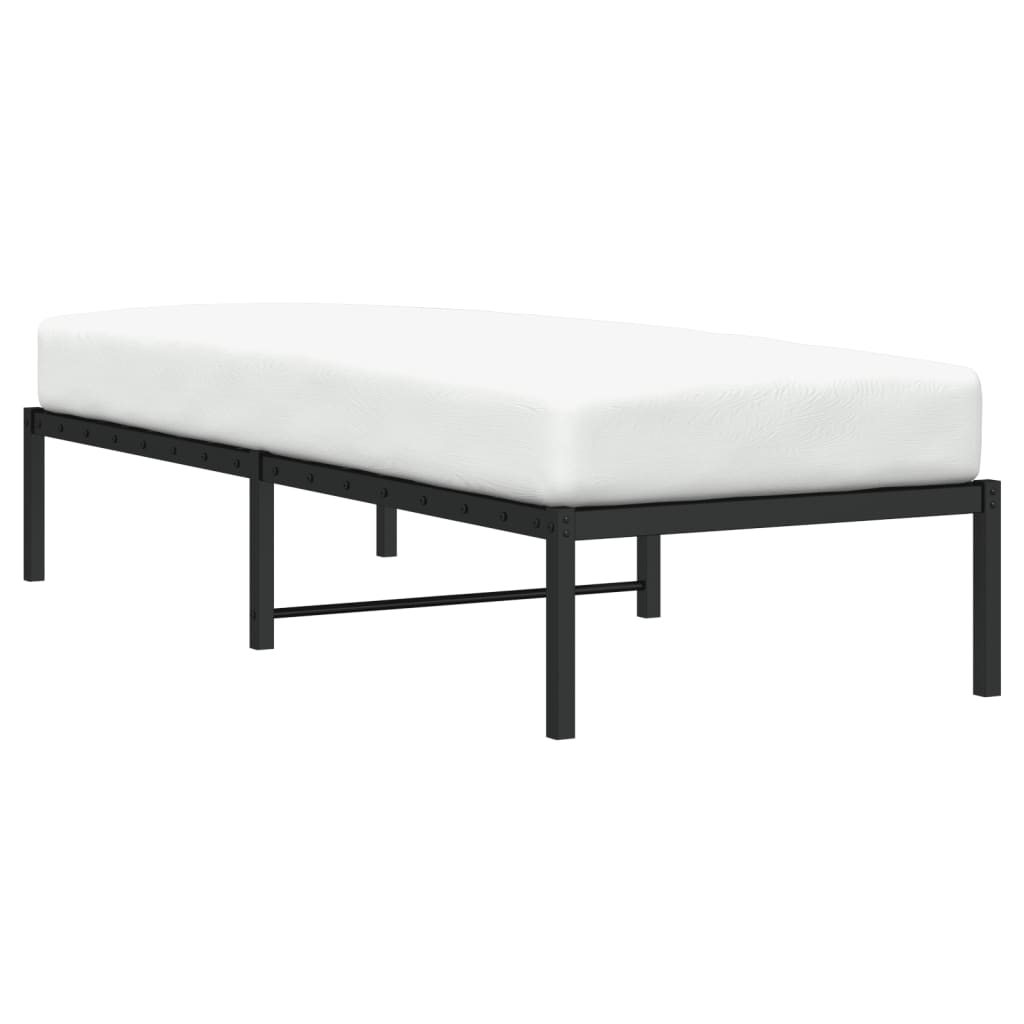 Vidaxl bedframe metaal zwart 75 x 190 cm