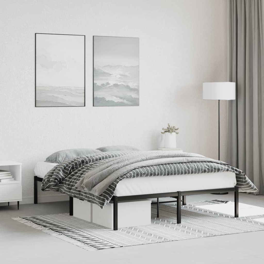 Vidaxl bedframe metaal zwart 140x190 cm