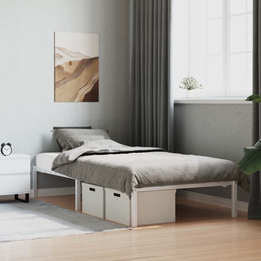 Vidaxl bedframe metaal wit 107x203 cm