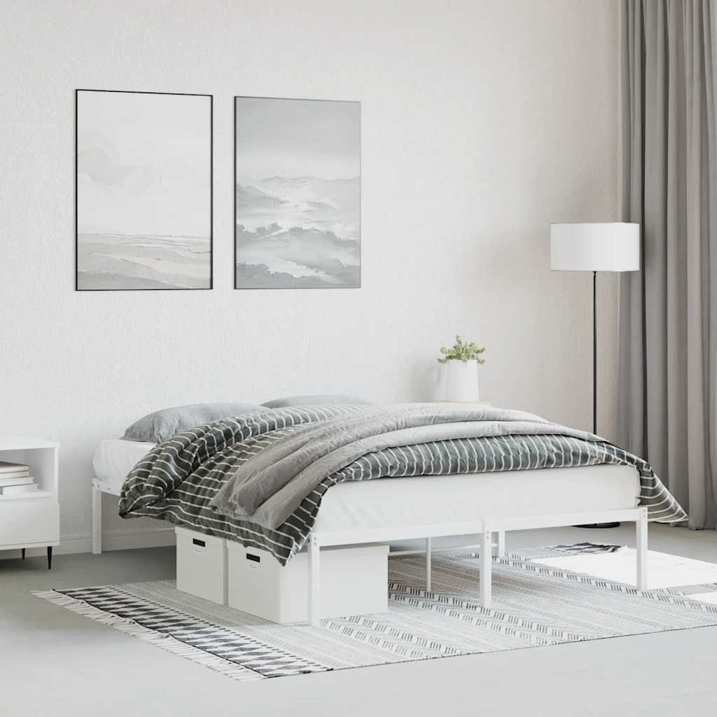 Vidaxl bedframe metaal wit 135x190 cm