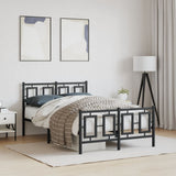 Vidaxl bedframe met hoofd- en voeteneinde metaal zwart 120x190 cm