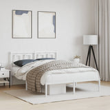 Vidaxl bedframe met hoofdbord metaal wit 140x200 cm