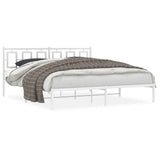 Vidaxl bedframe met hoofdbord metaal wit 183x213 cm