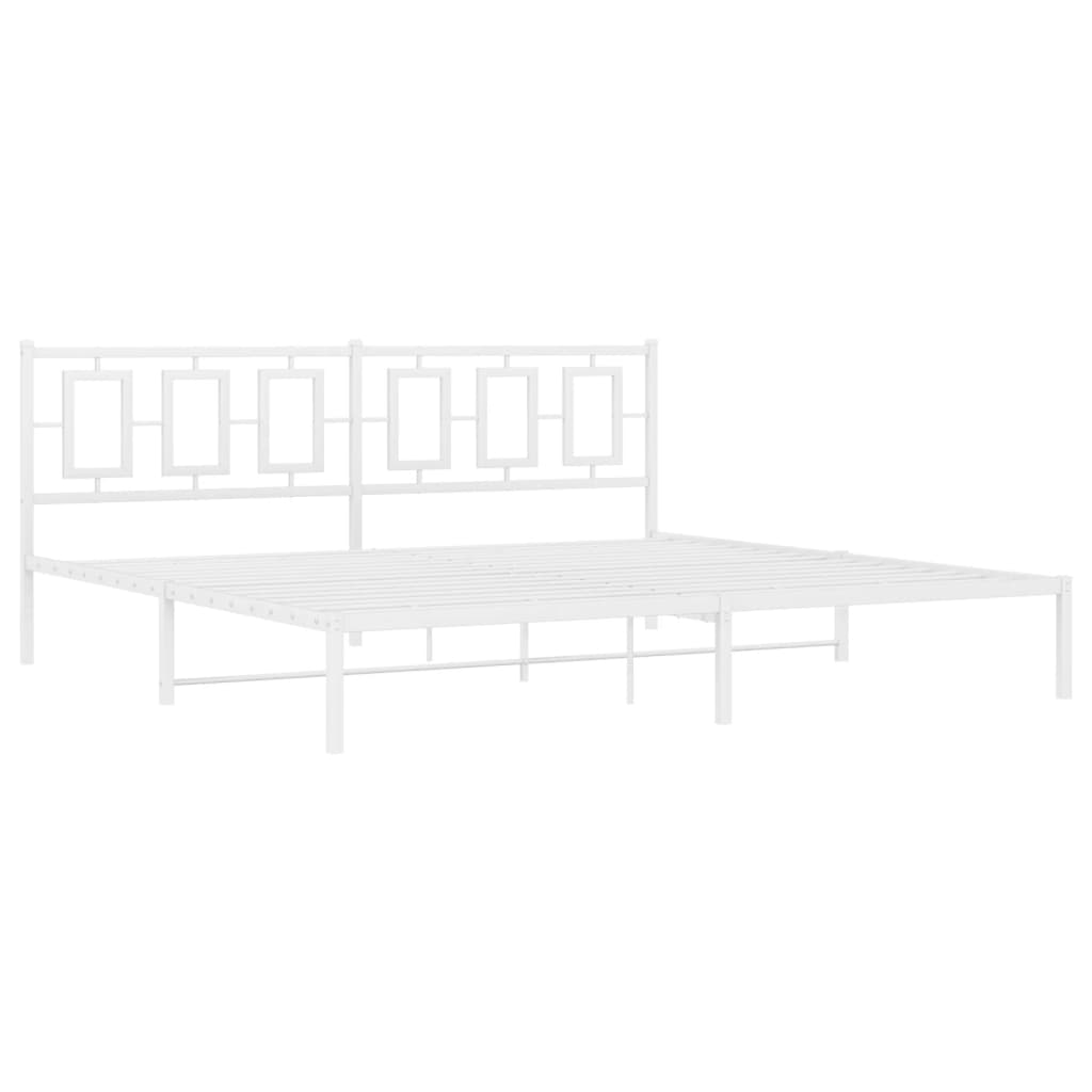 Vidaxl bedframe met hoofdbord metaal wit 193x203 cm