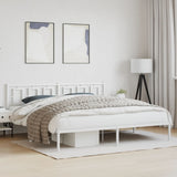 Vidaxl bedframe met hoofdbord metaal wit 193x203 cm