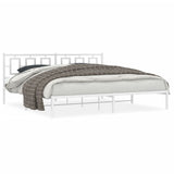 Vidaxl bedframe met hoofdbord metaal wit 200x200 cm