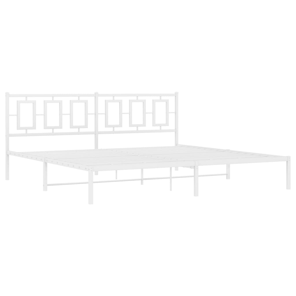 Vidaxl bedframe met hoofdbord metaal wit 200x200 cm