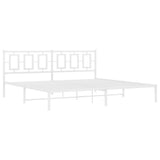 Vidaxl bedframe met hoofdbord metaal wit 200x200 cm