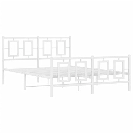 Vidaxl bedframe met hoofd- en voeteneinde metaal wit 140x190 cm