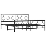 Vidaxl bedframe met hoofd- en voeteneinde metaal zwart 183x213 cm