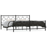 Vidaxl bedframe met hoofd- en voeteneinde metaal zwart 193x203 cm