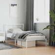 Vidaxl bedframe met hoofdbord metaal wit 90x200 cm