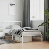 Vidaxl bedframe met hoofdbord metaal wit 100x190 cm