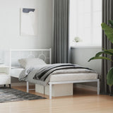 Vidaxl bedframe met hoofdbord metaal wit 107x203 cm