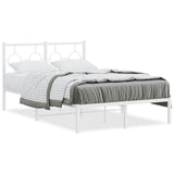 Vidaxl bedframe met hoofdbord metaal wit 120x190 cm