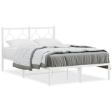 Vidaxl bedframe met hoofdbord metaal wit 120x200 cm