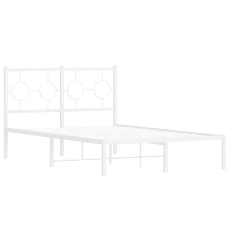 Vidaxl bedframe met hoofdbord metaal wit 120x200 cm