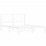 Vidaxl bedframe met hoofdbord metaal wit 140x190 cm