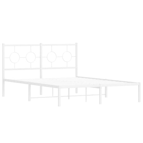 Vidaxl bedframe met hoofdbord metaal wit 140x200 cm