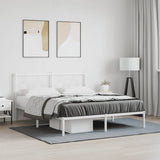 Vidaxl bedframe met hoofdbord metaal wit 160x200 cm