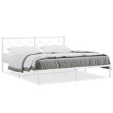 Vidaxl bedframe met hoofdbord metaal wit 183x213 cm