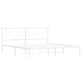 Vidaxl bedframe met hoofdbord metaal wit 183x213 cm