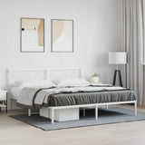Vidaxl bedframe met hoofdbord metaal wit 183x213 cm