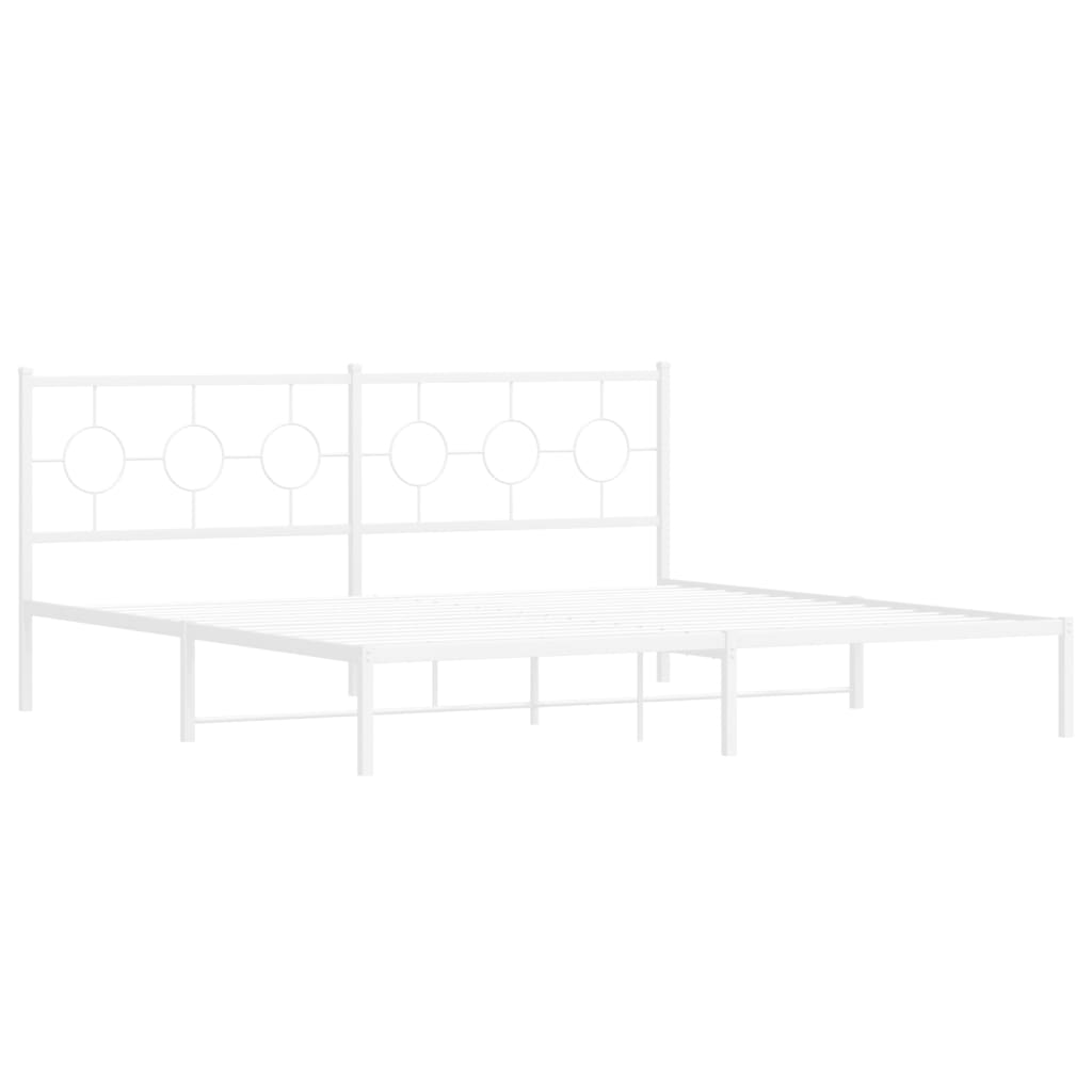 Vidaxl bedframe met hoofdbord metaal wit 193x203 cm